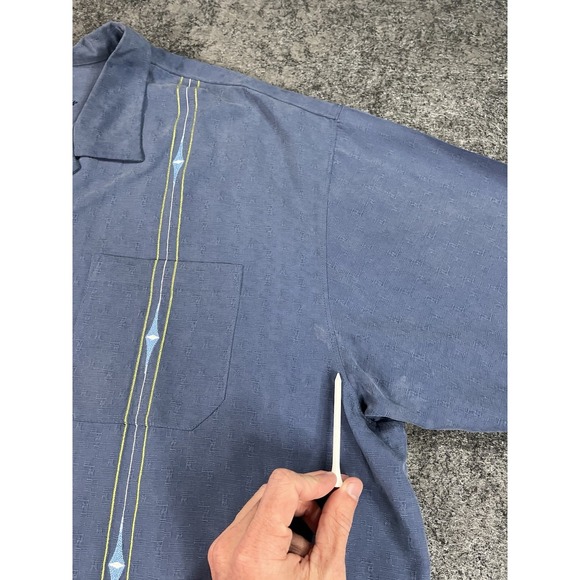 Tommy Bahama Hawaiian Shirt Mens XXL Blue 100% Silk Mulligan Mojito Camp - Picture 6 of 10